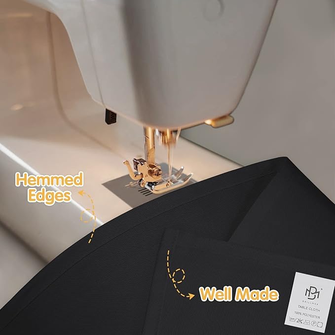 BRILLMAX 6 Pack Black Tablecloths for 8 Foot Rectangle Tables 90 x 156 Inch - 8ft Rectangular Bulk Linen Polyester Fabric Washable Cloth Cover for Wedding Reception Banquet Birthday Party