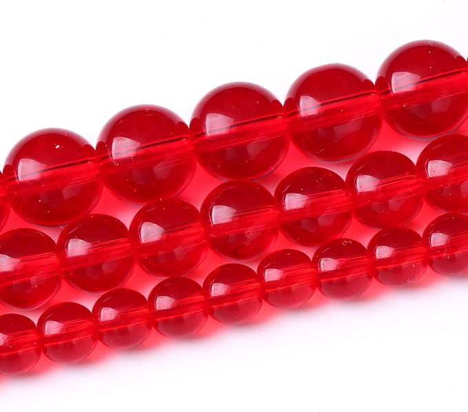 Red Glass Round Crystal Energy Jade Beads, 4MM, 90PCS, for Jewelry Making, DIY Bracelet, Necklace, Wedding Decorations