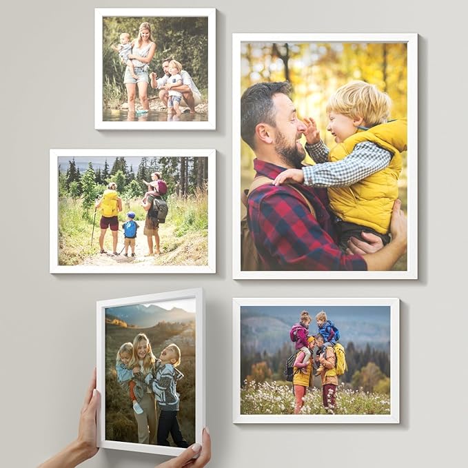 Mixtiles Official - Custom Photo Tiles - Personalized Printed Photos - Magnetic Wall Frames - Adhesive Sticker, No Nails - Various Sizes and Frames - offbeat-set-5-Tile - Clean Frame