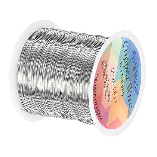 0.4mm Jewelry Wire, 26 Gauge 328FT Craft Wire Copper Beading Wire for Jewelry Making/Planting/Weaving/DIY Crafting, Soft Metal Wires [100M, Silver White]