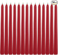 14 Pack Tall Red Taper Candles - 10 Inch Red Dripless, Unscented Dinner Candle - Paraffin Wax with Cotton Wicks - 8 Hour Burn Time.
