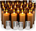 24-Pack Grey LED Flameless Pillar Candles with Remote Control - Perfect for Home, Parties, and Special Festivals Decorations - Indoor/Outdoor