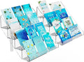 PecMuikee Greeting Card Display, 4 Tiers Clear Acrylic Sticker Display Stand for Vendors Retail, Display Photo Stand for Counter Tabletop Display Supplies, 2 Sets