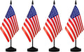 NQ American Desk Flag Set, 8.3 X 5.5 Inch Small American Flags on Stick, Mini American Flag with Stand Base, US Flag Decor for Table, Office, Home, Festival Decoration (4 Pack)