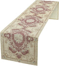 Boho Bohemia Table Runner, Vintage Blue Gold Retro Flower Rustic Country Floral Printed Pattern for Home Kitchen Table Decor Dining Coffee Room Garden Party Wedding Decor 13x36in