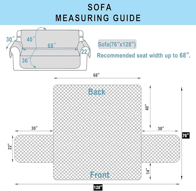 Reversible Sofa Covers Couch Cover Furniture Protector for Dogs Elastic Straps Water Resistant(Sofa,Brown/Beige)