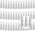 3P Metallic Fringe Tassel Banner Garland Foil Tinsel Streamer Wall Hanging Curtain Backdrop Banners for Parade Floats,Graduation Decorations, Christmas, Wedding Party Decoration(Silver)