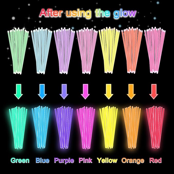Halloween Glow Sticks Bulk Party Pack- Ultra Bright 800pk Glow in the Dark Party Favors, Glow Decorations, Neon Party Glow Necklaces and Glow Bracelets with Connectors