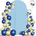 Set of 2 Arch Backdrop Cover Dusty Blue High Elastic Wrinkle-Resistant Arch Cover Spandex Fabric Thick Round Top Chiara Backdrop for Weddings Birthday Baby Shower Garden 6.6FT, 8FT