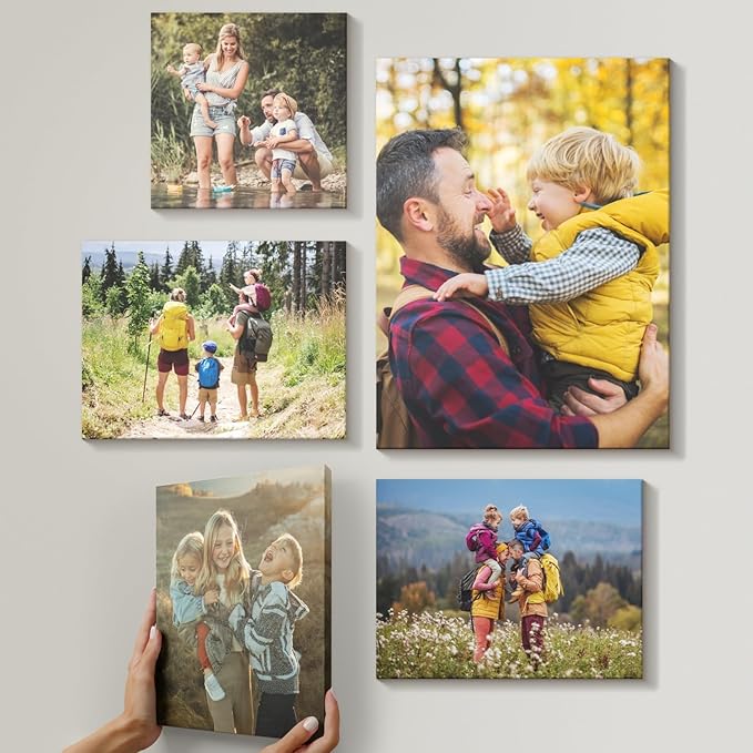 Mixtiles Official - Custom Photo Tiles - Personalized Printed Photos - Magnetic Wall Frames - Adhesive Sticker, No Nails - Various Sizes and Frames - offbeat-set-5-Tile - Canvas Frame