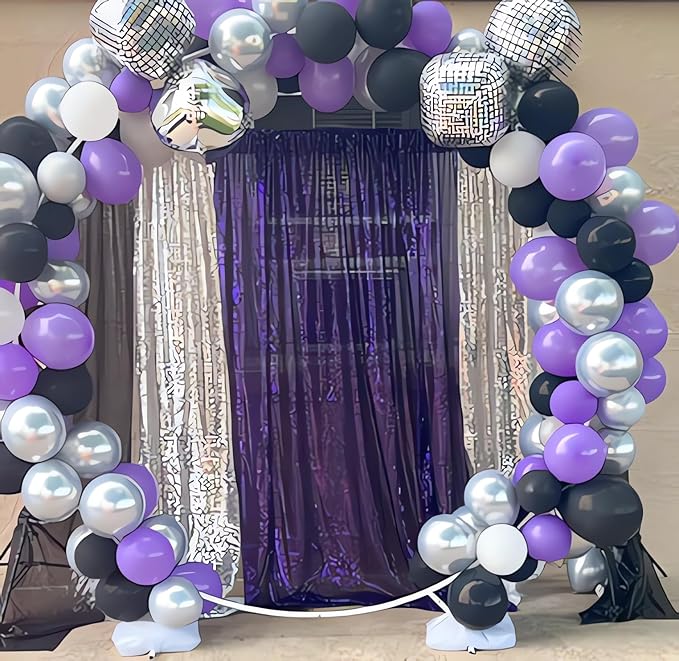 ShinyBeauty Purple Sequin Backdrop-Curtain 4FTx8FT, Photography & Photo Booth Background, Christmas Backdrop