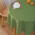 NLMUVW Round Table Cloth 48 Inch, Olive Green Small Tablecloth Linen Farmhouse Table Cover or Kitchen Dining Coffee Spring Decor