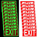 20 Pcs Glow in the Dark Exit Signs for Business 12 x 7 Inch Photoluminescent Signs Stickers for Indoor Outdoor for Business, Office, Warehouse (with Arrows)