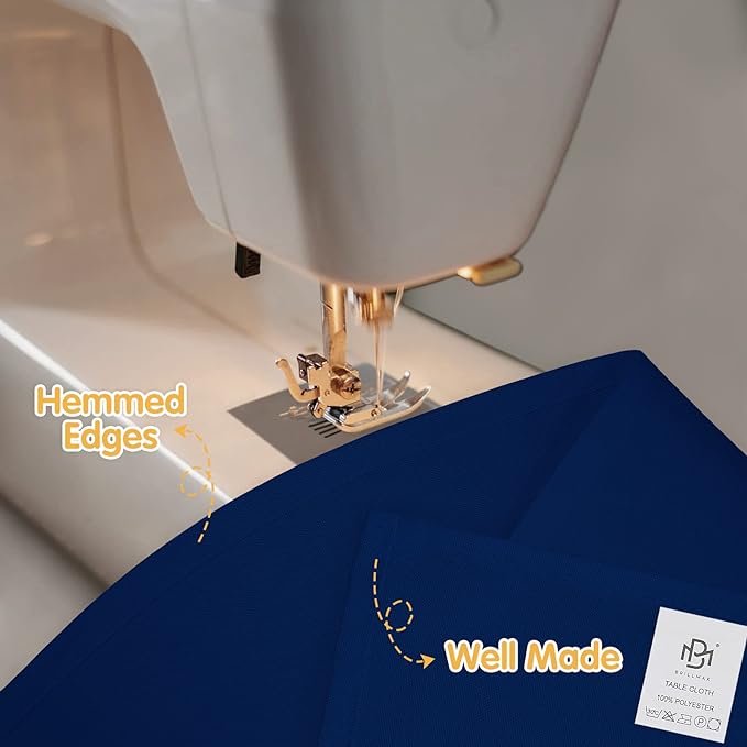 BRILLMAX 10 Pack Navy Blue Tablecloths for 8 Foot Rectangle Tables 60 x 126 Inch - 8ft Rectangular Bulk Linen Polyester Fabric Washable Cloth Cover for Wedding Reception Banquet Birthday Party