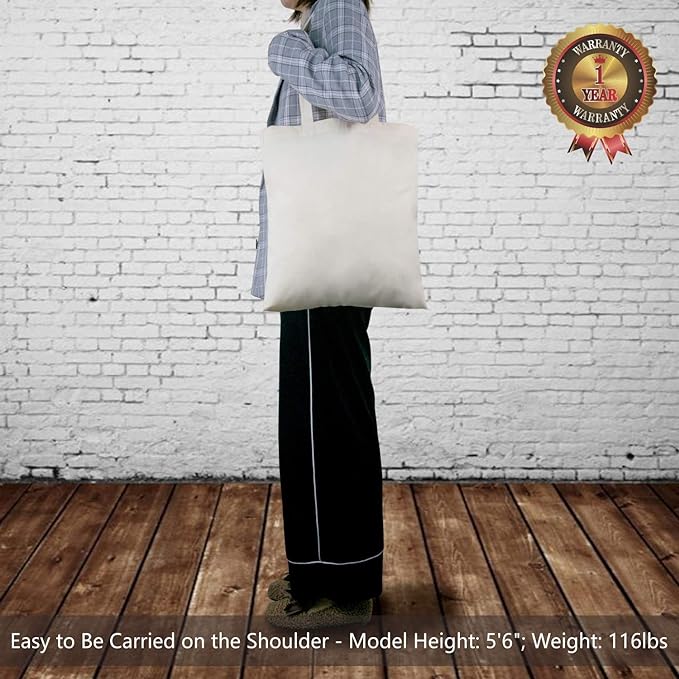 TOPDesign 12-Pack Economical 16"x15" Cotton Tote Bags, Lightweight Medium Reusable Grocery Shopping Cloth Bags, Suitable for DIY, Advertising, Promotion, Gift, Activity