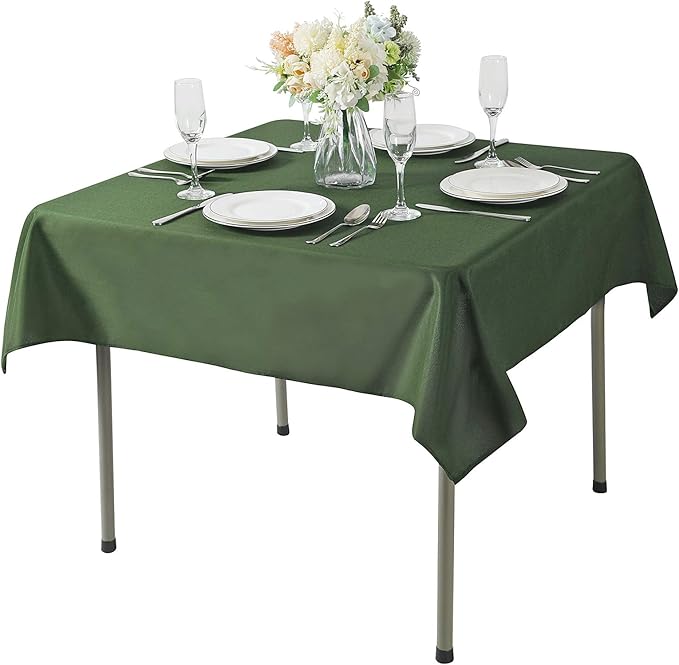 Cupuamon Square Tablecloth 70x70 inch Washable Polyester Fabric Table Cloth for Wedding Party Dining Banquet Decoration（70x70,Willow）