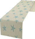 Sea Turtle Table Runner Marine Life Starfish Nautical Blue Green Ocean Theme Kitchen Table Decorations for Indoor Outdoor Home Party Decorations 13 * 120 Inch