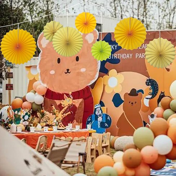 Morange Party Decorations,,Halloween Decor Events Accessories，Orange Birthday Decorations,Sunset Party Decorations,Party Fans 30 Color DIY Set (Morange)