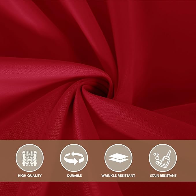 sancua Christmas Red Square Tablecloths 54x54 Inch - Fabric Table Cloth for Square or Round Tables, Washable Polyester Table Cover for Dinner, Holiday Party, Decorative Display Tables