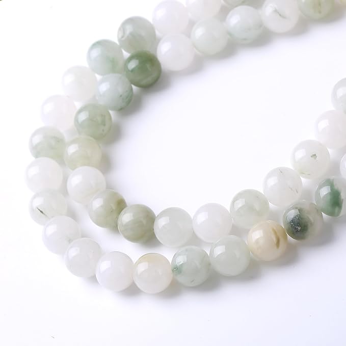 Blue and White Streamer Stone Beads for Jewelry Making DIY Craft Gemstone Beads Kit (6mm, 60pcs) Smooth Healing Crystal Beads for Bracelets, Necklaces, Home Decor