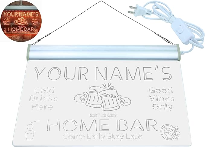 ADVPRO Personalized Your Name Custom Home Bar Beer Established Year Single Color LED Neon Sign 16 x 12 Inches st4s43-p11-tm-o