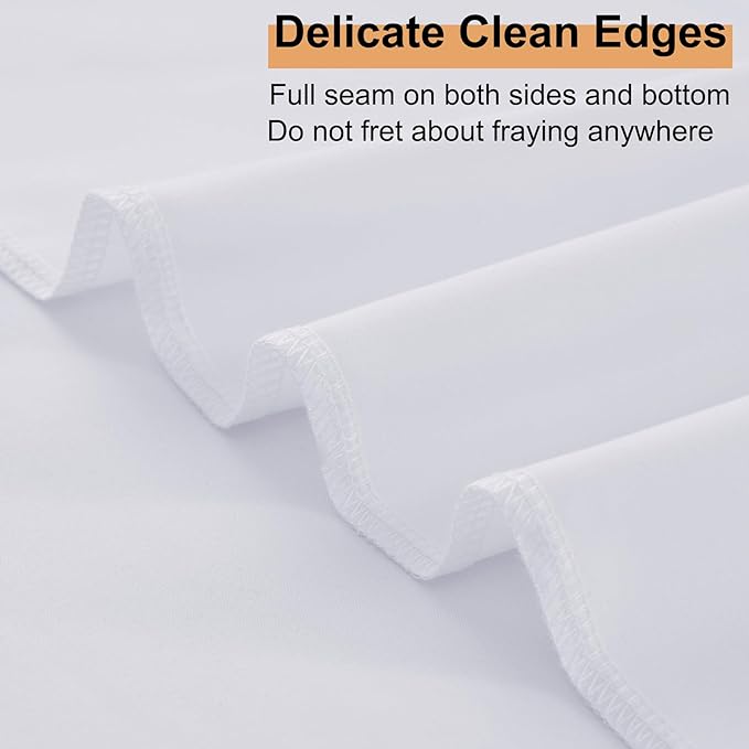 20ft x 10ft Thick White Backdrop Curtains for Parties, 4 Panels 5ft x 10ft Non See Through White Polyester Wedding Drapes Photo Backdrop for Birthday Party Graudation Photography Home Decor