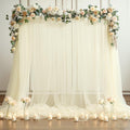Ivory Tulle Backdrop Curtain for Wedding Parties 10ft x 8ft Sheer Backdrop Curtains for Bridal Shower Birthday Baby Shower Photo Shoot Background Decorations 2 Panels 5ft x 8ft