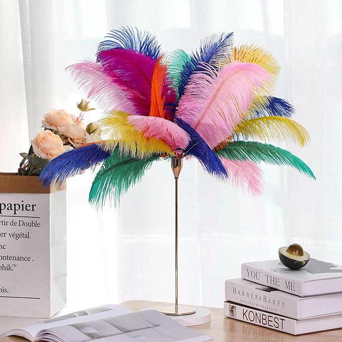 YAKRUNA 30PCS Green Ostrich Feathers Bulk 12-14 Inches for Centerpieces for Wedding Birthday Gatsby Party, Decorative Plumes for Vase & Table & Christmas Tree Decor (30-35cm, Green)