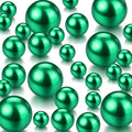 150 Pieces Vase Filler Faux Pearls Vase Makeup Beads No Hole Gloss Bead Mixed Sizes Round Pearl for Home Party Wedding Decor, 8/14/20 mm(Green)