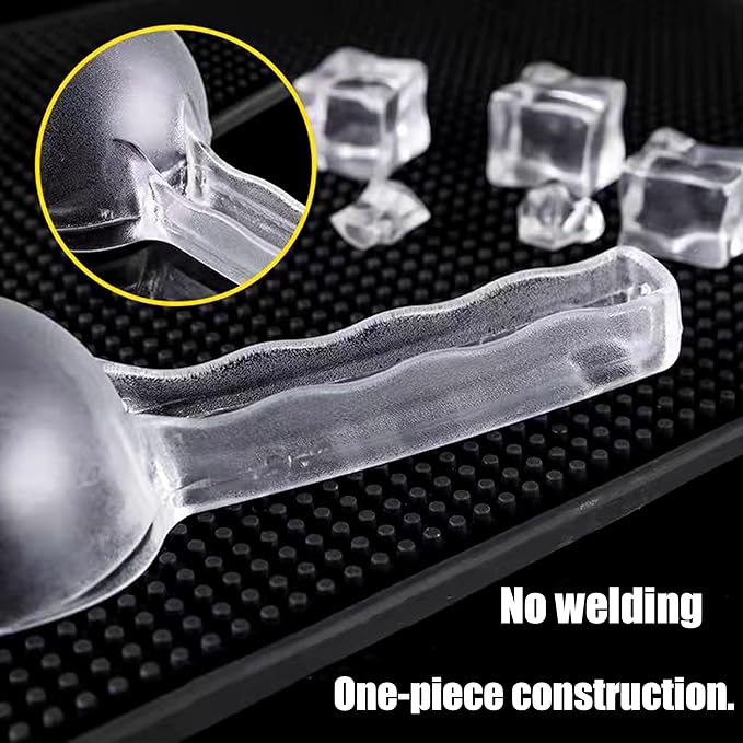 3PCS Clear Plastic Ice Scoop, 48 ounces Alec Ice Scoop, Kitchen Scoop for Ice Bucket Ice, Popcorn, Coffee Beans, Flour (48 oz.)