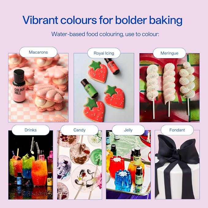 Colour Mill Pastel Pack Aqua Blend Water-Based Food Coloring, 20 Milliliters Each of 6 Colors: Baby Blue, Baby Pink, Lavender, Lemon, Mint and Peach