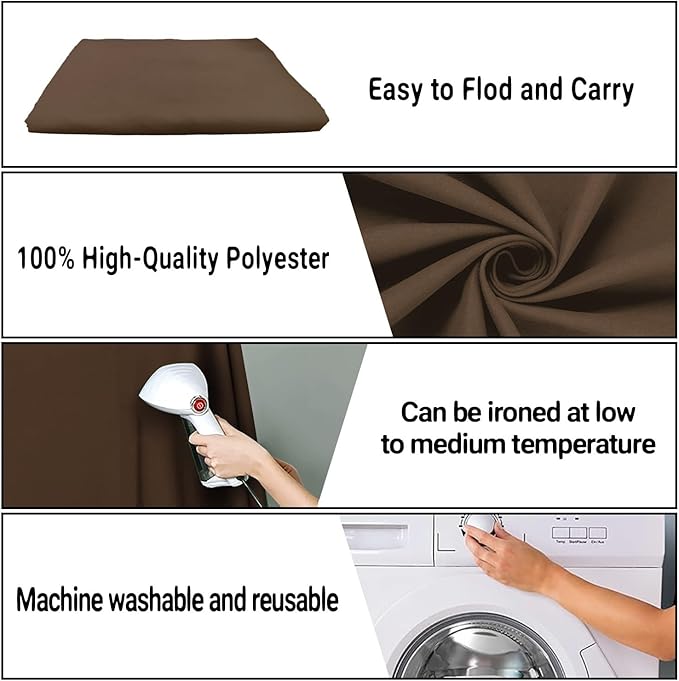 5x7FT Brown Screen Backdrops for Photography,High Density, Wrinkle Resistant, Photo Video Studio, Party, Events,Home Decor