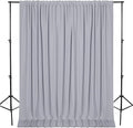 DWCN 10x7 FT Silver Gray Backdrop Curtains for Parties, Photography Backdrop Drapes with Rod Pockets for Wedding Decorations Stage Birthday Family Gatherings, 2 Panels 5ft x 7ft