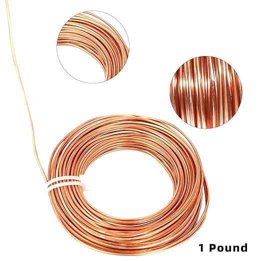99.9% Soft Copper Wire, 12 Gauge/ 2 mm Diameter, 49.3 Feet / 15m, 1 Pound Spool Pure Copper Wire, Jewelry Making Wire Craft Wire