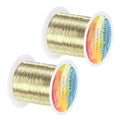 2-Rolls 0.2mm Jewelry Wire, 32 Gauge 328FT Craft Wire Copper Beading Wire for Jewelry Making/Planting/Weaving/DIY Crafting, Soft Metal Wires [100M, Light Golden]