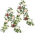 Artificial Rose Garlands Rose Vines Leaves Banners Hanging Floral Garland Fake Rose Flower Vine for Wedding Arch Ceremony Home Garden Outdoor Party Wall Decorations