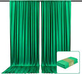 2 Panels Deep Green Backdrop Curtain, 10 x 7 Feet Background Curtains for Parties, Weddings, Baby Showers, Bachelorette Halloween, Christmas Birthday Party Photoshoot Backdrop Curtains Decorations
