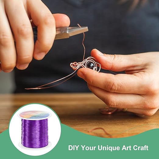 0.3mm Jewelry Wire, 28 Gauge 328FT Craft Wire Copper Beading Wire for Jewelry Making/Planting/Weaving/DIY Crafting, Soft Metal Wires [100M, Purple]