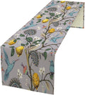 Table Runner with Flowers and Birds, Spring Plant Flowers Table Decoration Linen Table Runner Family Party Party Decorations 13x60 Inches