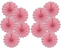 Pink Party Decorations,Pink Paper Decorations for Party,Baby Shower Decorations Party Paper Fans Bulk 8in,Schoolgirl Style Classroom Decor for Party 30 Color DIY Set （Pink）