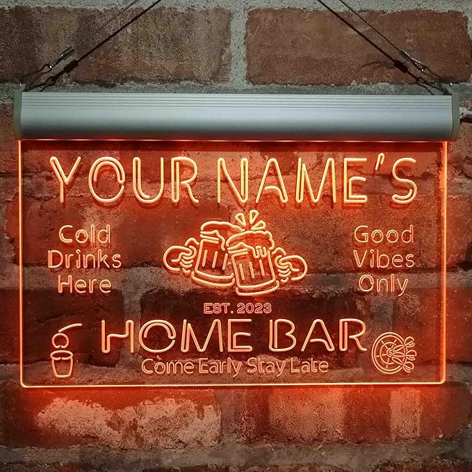 ADVPRO Personalized Your Name Custom Home Bar Beer Established Year Single Color LED Neon Sign 12 x 8.5 Inches st4s32-p11-tm-o