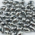 200pcs 3x5mm Teardrop Crystal Glass Beads for Jewelry Making, Faceted Vertical Hole Teardrop Glass Spacer Beads for Wind Chimes Bracelet Earring Necklace DIY Craft(Silver)