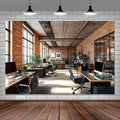 10X10ft Office Video Photo Backdrop Photography Background for Recording Conference, Zoom Home Podcast Backdrops Photo Booth Prop Decorations Wall Decor Tablecloth