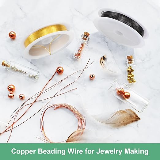 0.4 mm/26 Gauge Copper Wire for Jewelry Making, 30.2FT Copper Beading Craft Wire for Jewelry/Weaving/DIY Crafting/Planting, Color-Retaining [9.2M, Bright Silver]