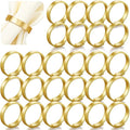 Lallisa Gold Napkin Rings Metal Napkin Ring Holders for Cloth Table Decorations for Wedding Anniversary Birthday Dinners Party of Table Setting(24 Pcs,Simple)