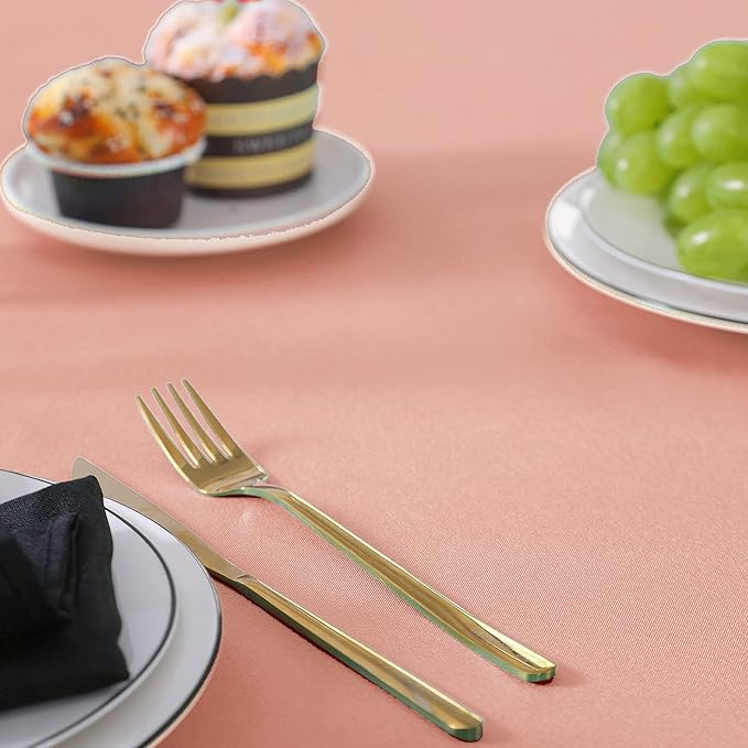 Rectangle Tablecloth 60x120 inch Washable Polyester Fabric Table Cloth for Wedding Party Dining Banquet Decoration（60x120, Dusty Pink）