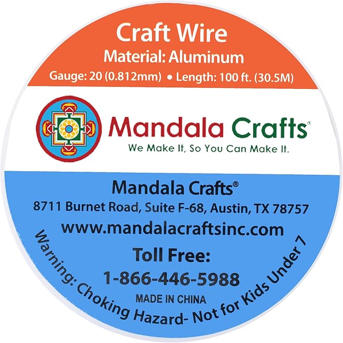 Mandala Crafts 20 Gauge Anodized Aluminum Craft Wire for Jewelry Making - 100 FT Colored Flexible Lime Green Wire - Bendable for Bonsai Armature Crafting Sculpting