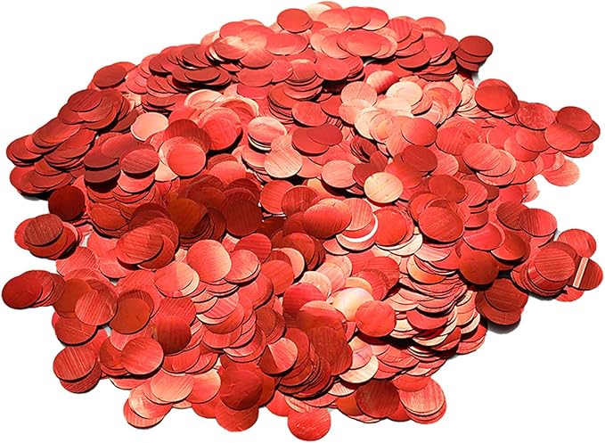 Red Foil Confetti,Round Dots Glitter Table Confetti,Sparkling for Party Decorations(1.76 OZ)