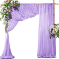 SiinvdaBZX 4 Panels Wedding Arch Draping Fabric 30" x 240" Lavender Purple Polyester Chiffon Multi-Occasion Decorative Drapery