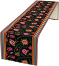 Mexican Table Runner,Colorful Flowers Cinco De Mayo Decor Table Runner for Kitchen Dining Table Home Party Decoration 13x90 Inch